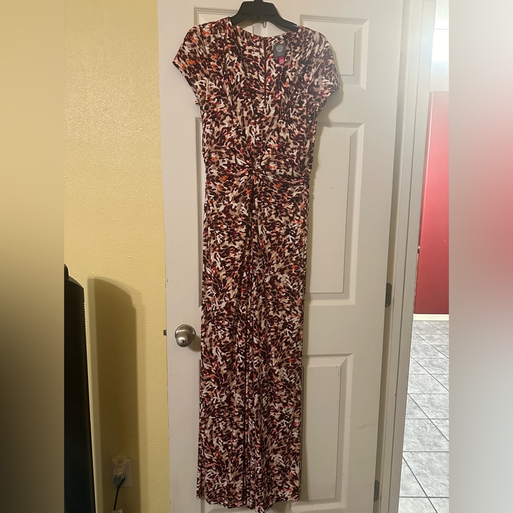 Twisted Front Short Sleeve V-Neck Full Length Jumpsuit
